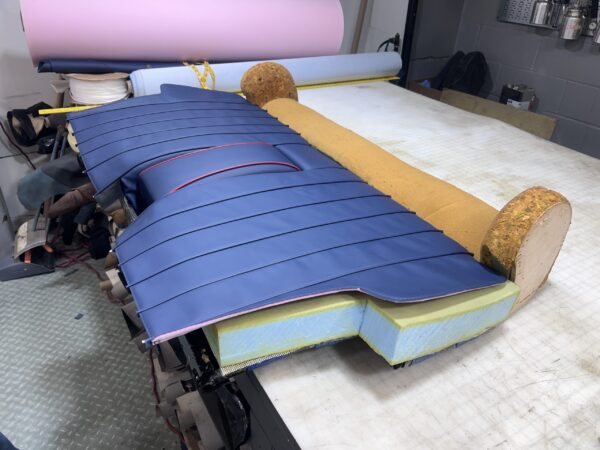 Custom seat upholstery step two at AutoCraft NYC